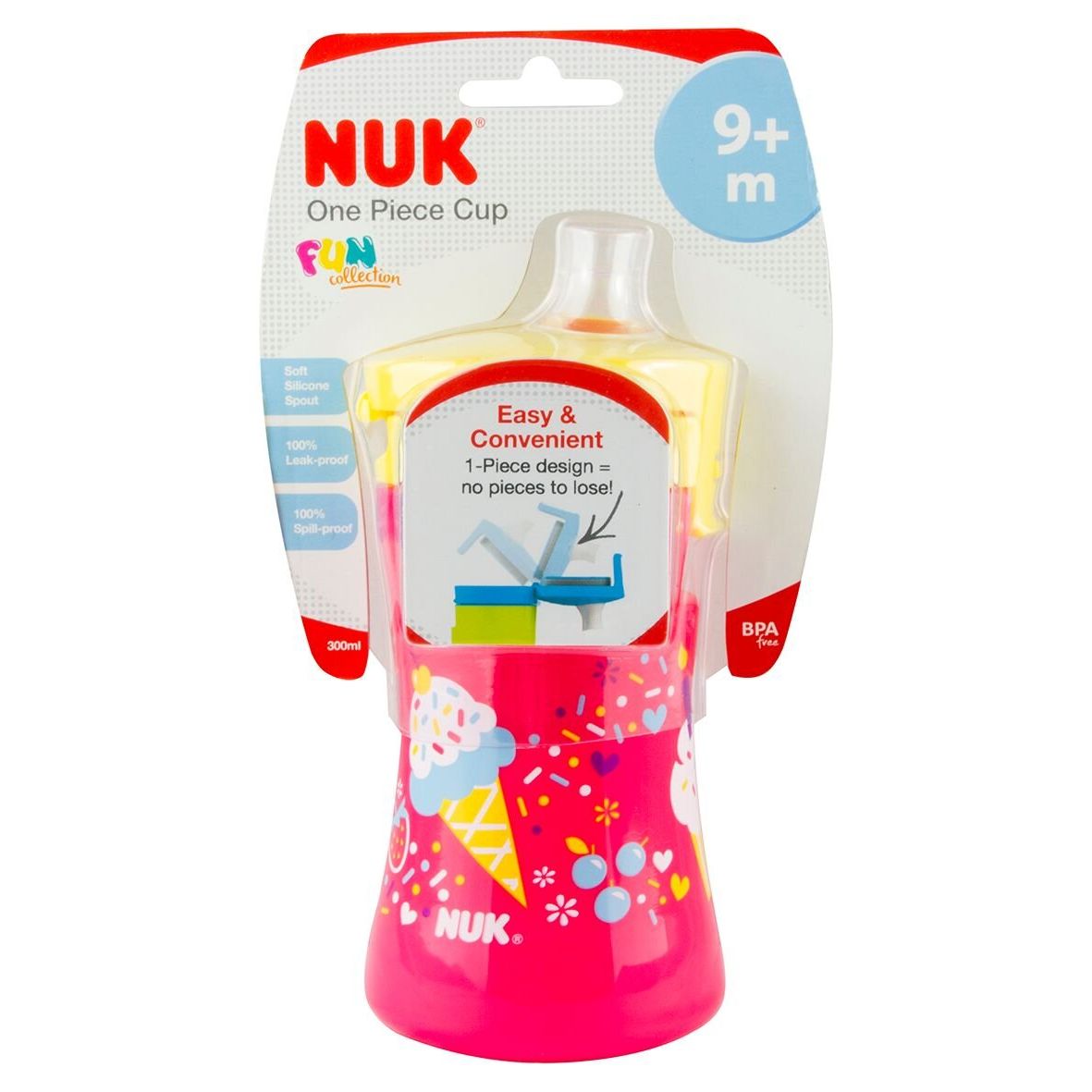 NUK 1 Piece Silicone Spout Cup Pink