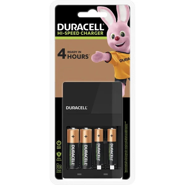 Duracell Hi-Speed Battery Charger + 2 AA, 2 AAA