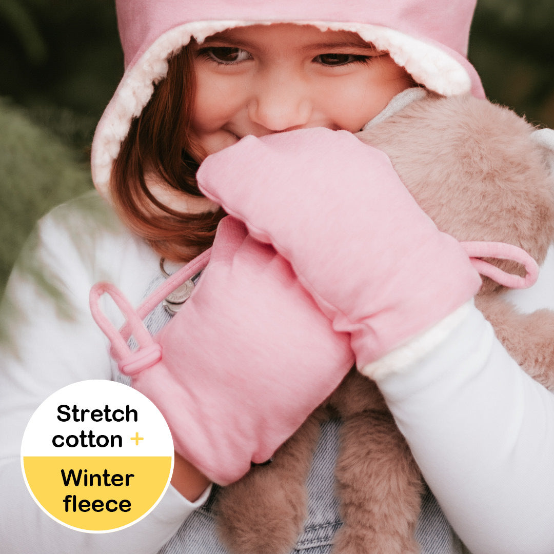 Bedhead Fleecy Baby Mitten - Baby Pink Marle