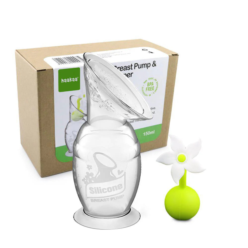 Haakaa 150ml Generation 2 Silicone Breast Pump & White Flower Stopper Gift Box