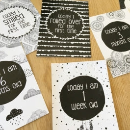 Marlee + Jo Monochrome Collection Milestone Cards