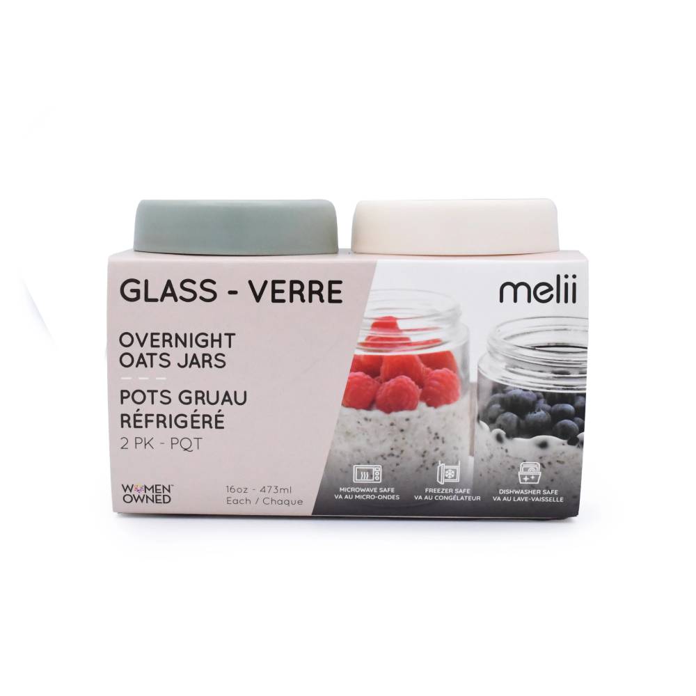 Melii Glass Overnight Oat Jars