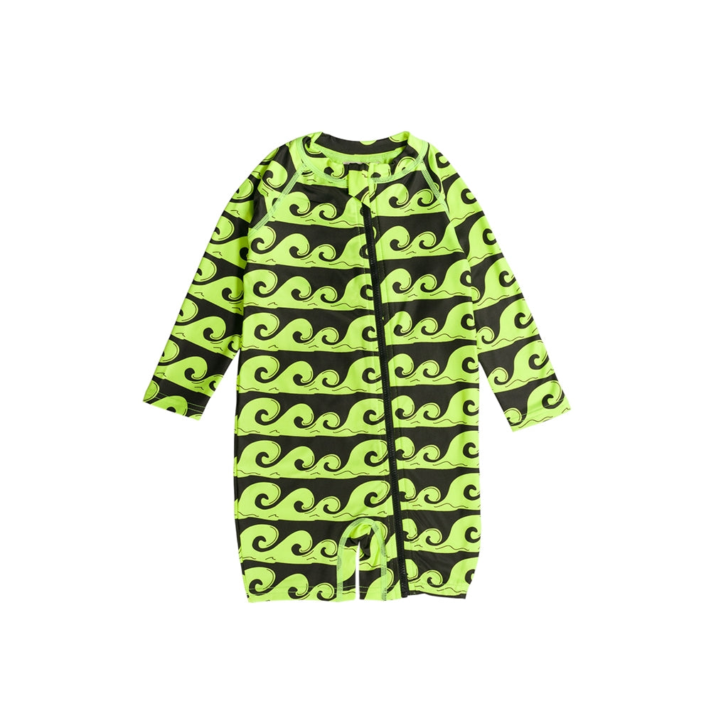 Neon by Nestling Brushed Shortie Swimmer - Green Waves