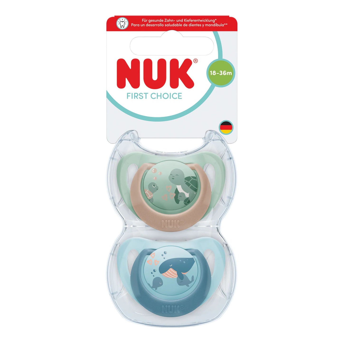 NUK First Choice Soothers 2pk - Green/Blue