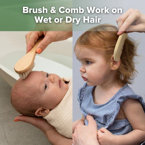 Haakaa Wool Baby Brush and Comb Set