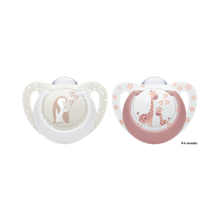 NUK First Choice Soothers 2pk 0-6mths - White/Pink