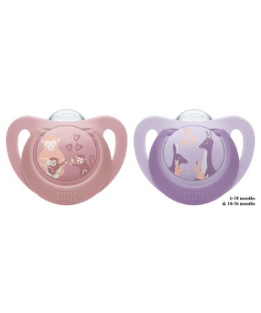 NUK First Choice Soothers 2pk - Pink/Purple