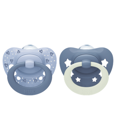 NUK First Choice Classic Day & Night Soothers 2pk - Blue