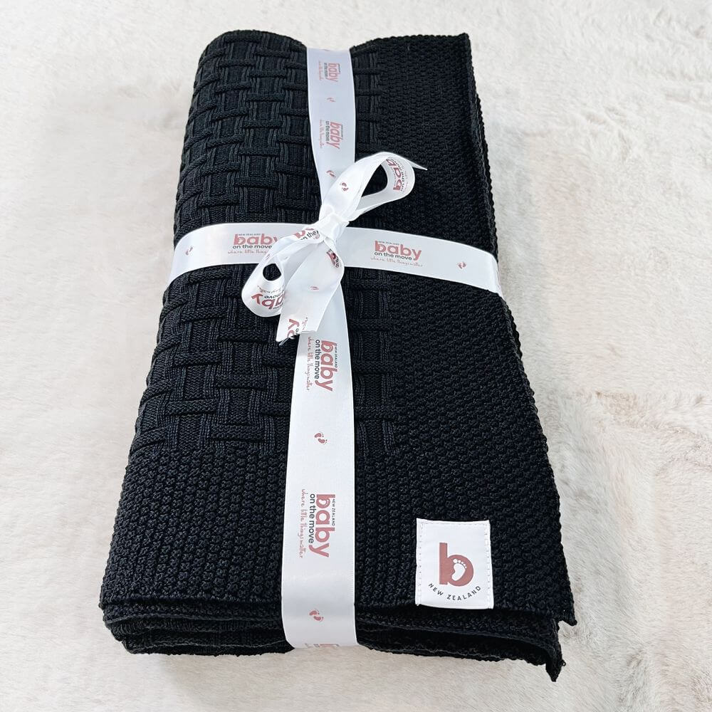 Baby On The Move Basketweave Merino Throw Blanket 130x180 cm