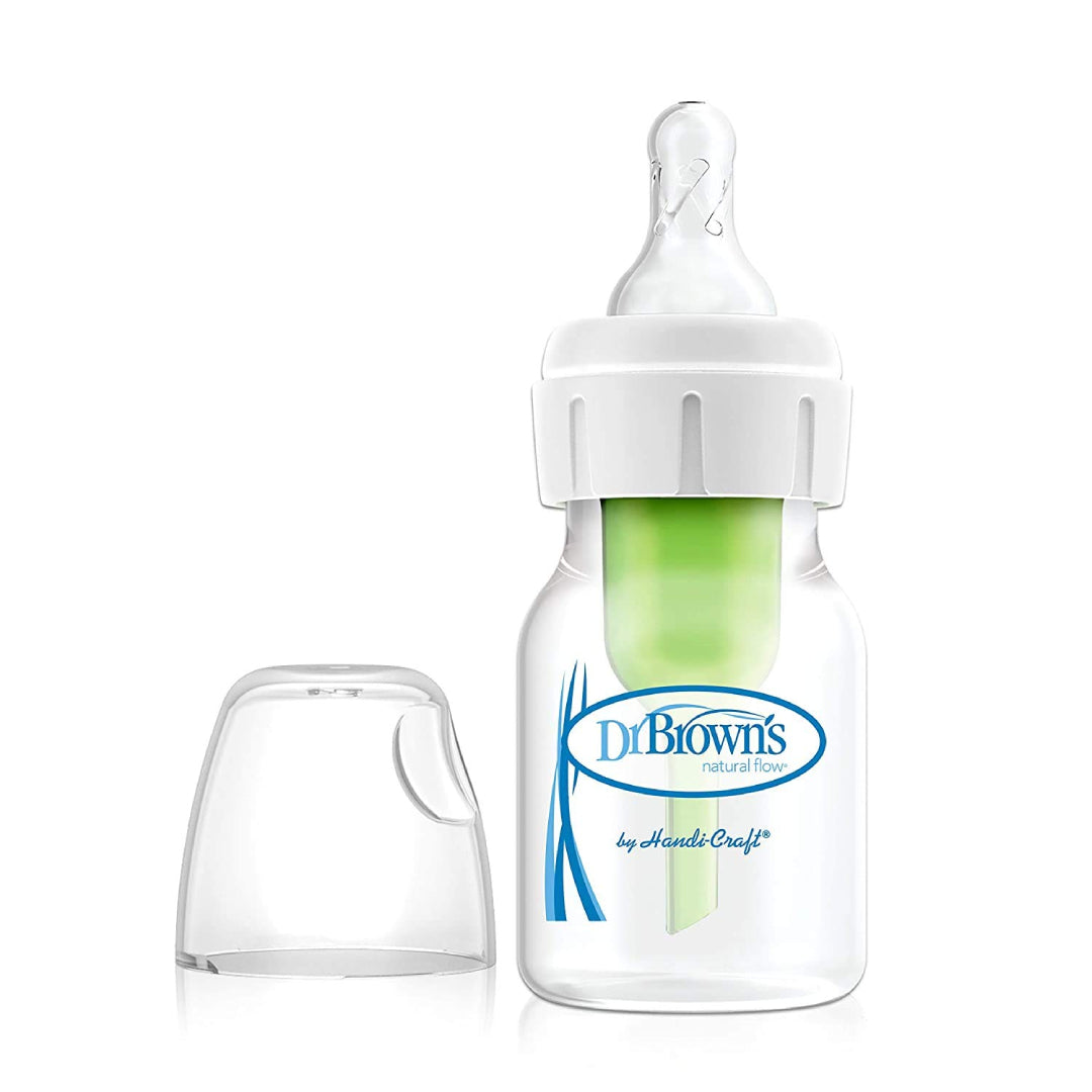 Dr Brown's 60ml Narrow Neck Bottle with Preemie Flow Nipple & Cleaning Brush