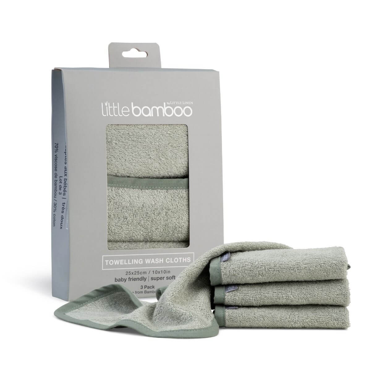 Little Bamboo Towelling Washers 3pk