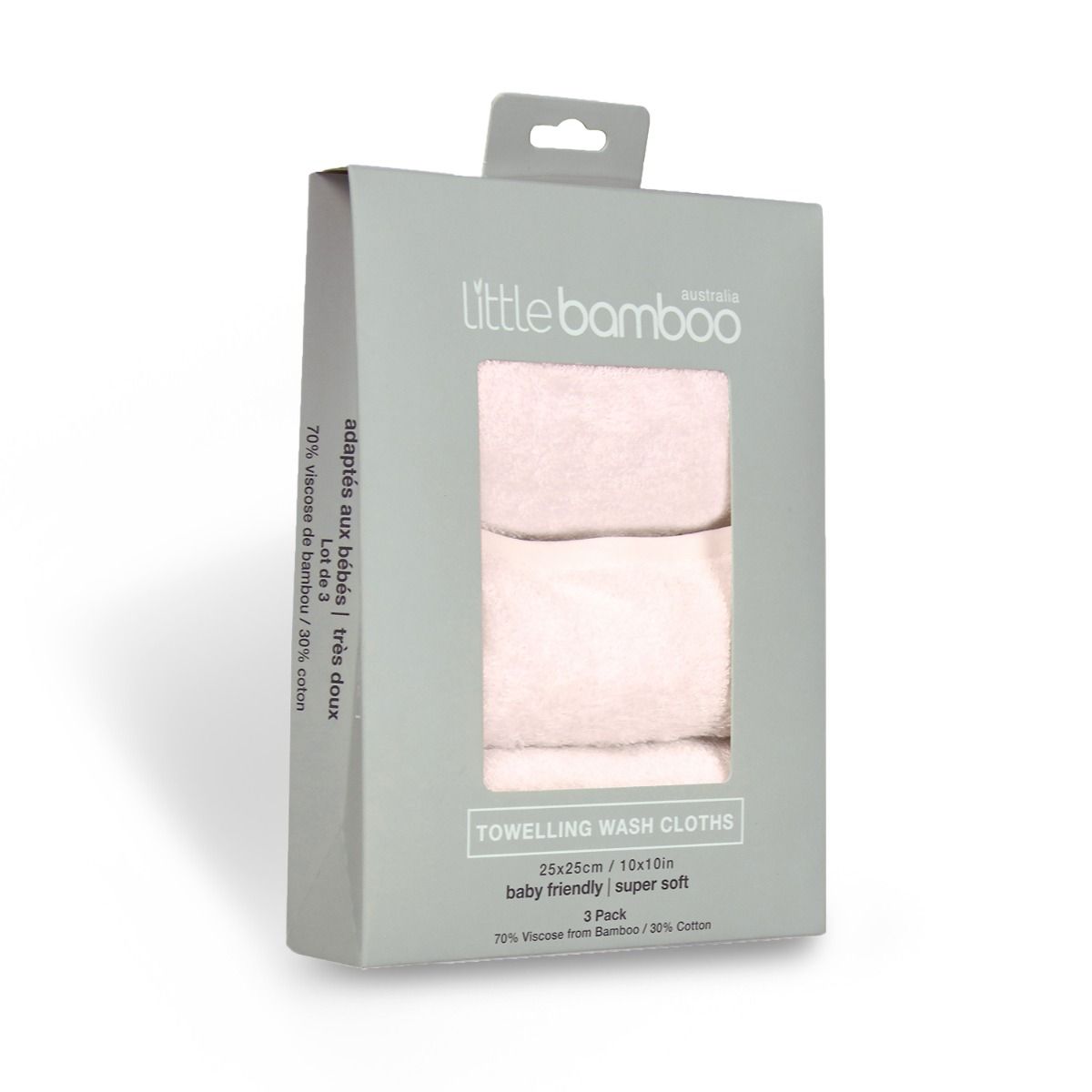 Little Bamboo Towelling Washers 3pk