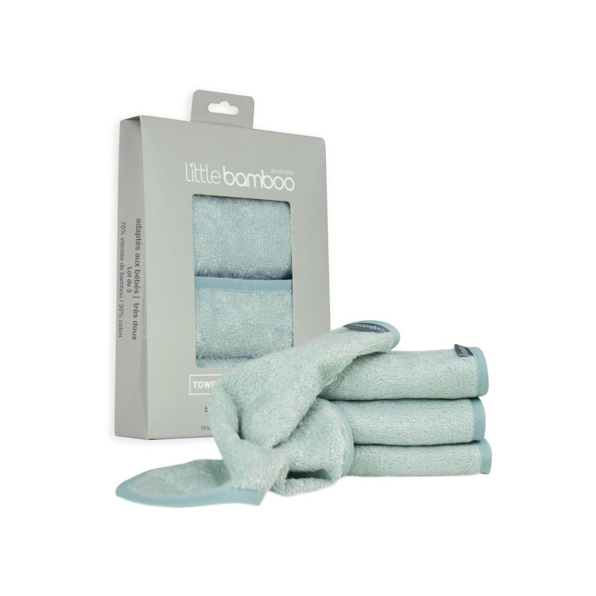 Little Bamboo Towelling Washers 3pk