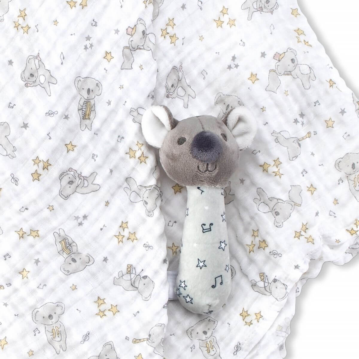 Little Linen Muslin Wrap & Crinkle Toy