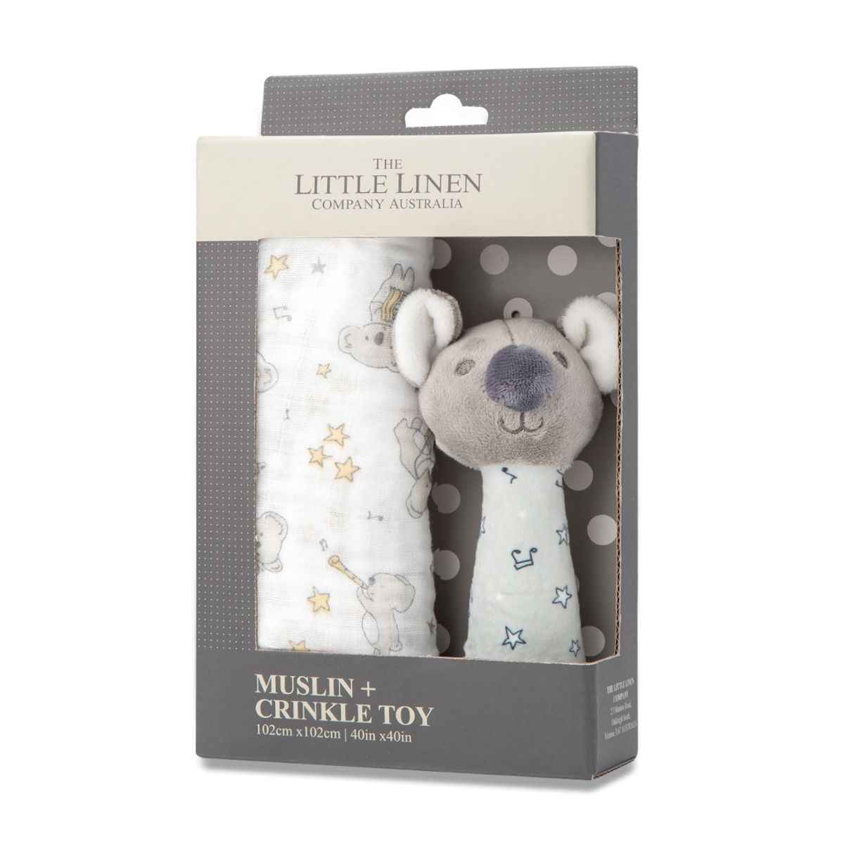Little Linen Muslin Wrap & Crinkle Toy