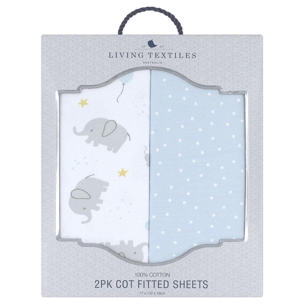 Living Textiles 2pk Cot Fitted Sheets Mason - Clearance