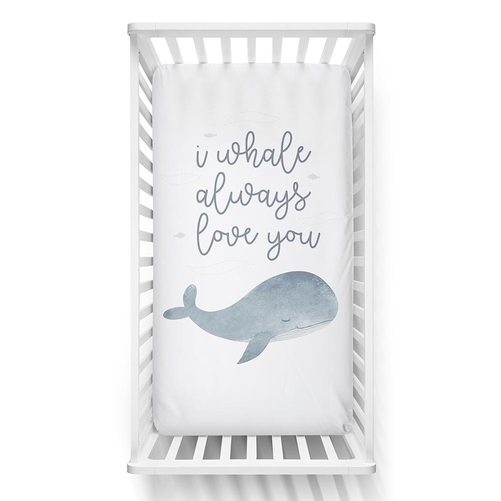 Lolli Living Cot Fitted Sheet Oceania Whale Love