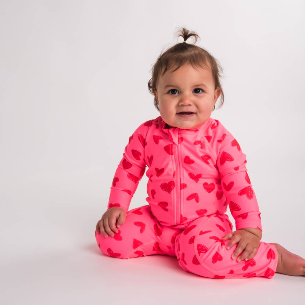 Neon by Nestling Full Swimmers - Pink Hearts