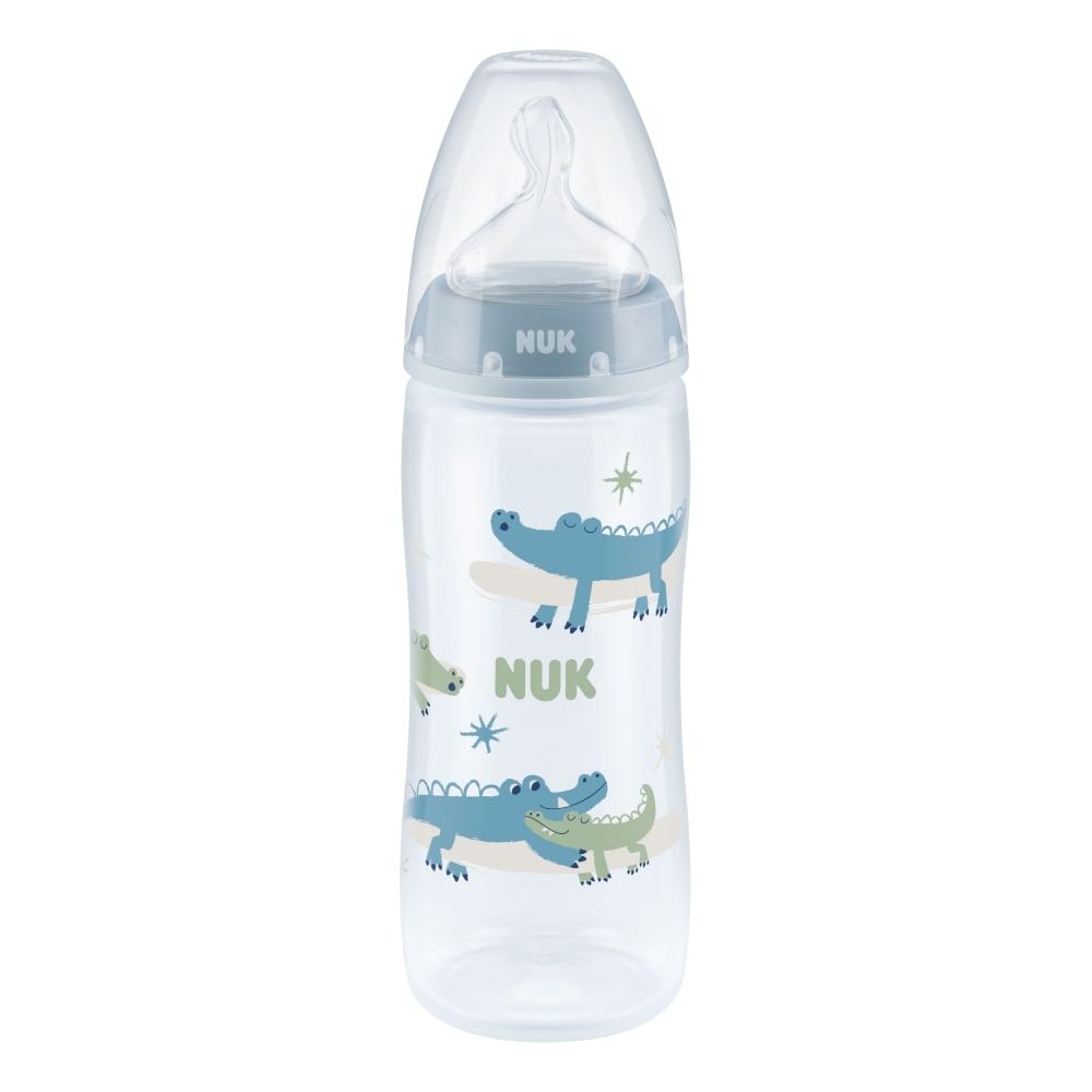NUK First Choice Temp Control Bottle, 360 ml Silicone Teat, Size 1 6-18mths