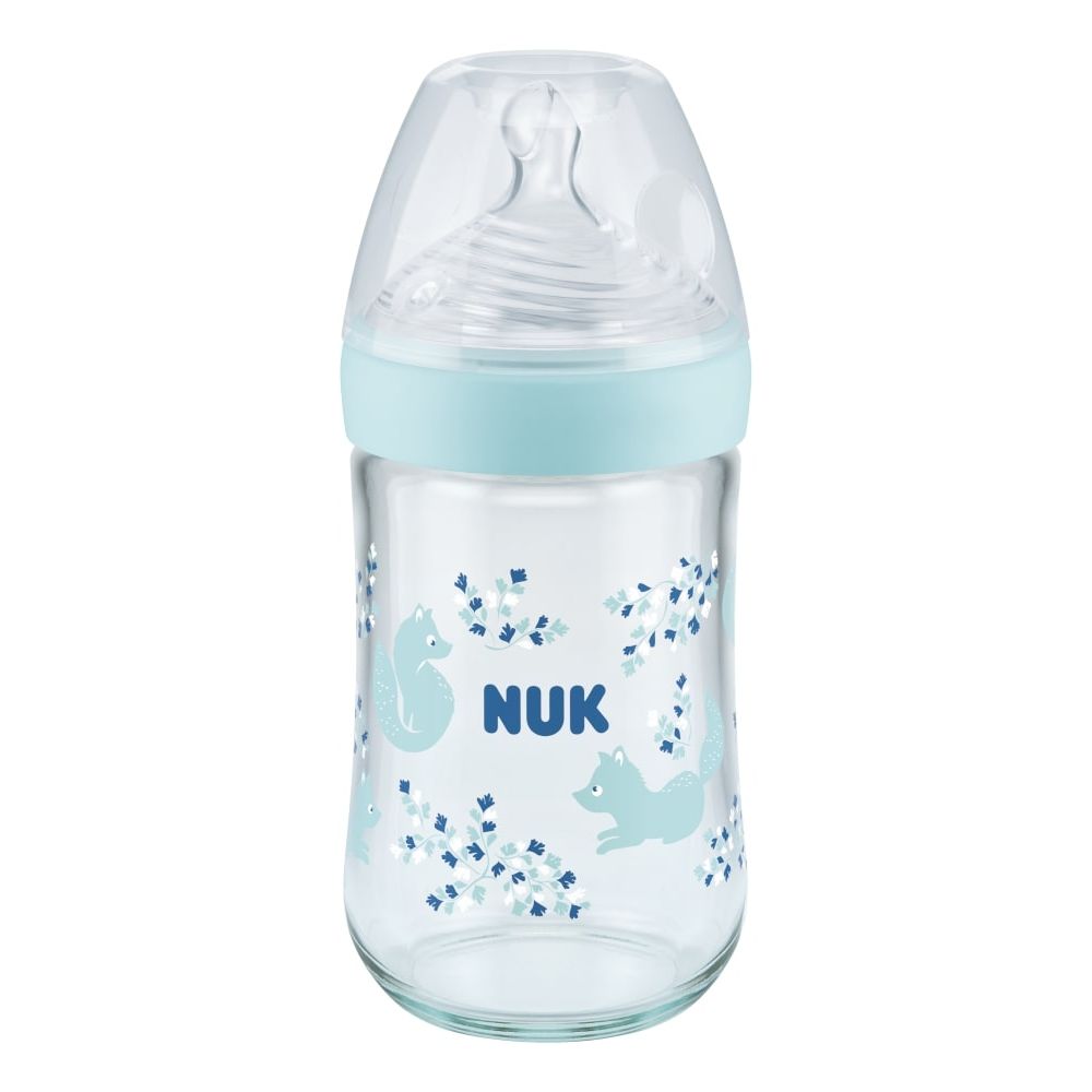 NUK Nature Sense Glass Bottle 240ml / 6-hole Teat