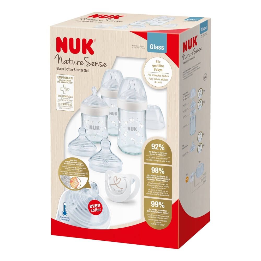 NUK Nature Sense Glass Bottle Set 6pc