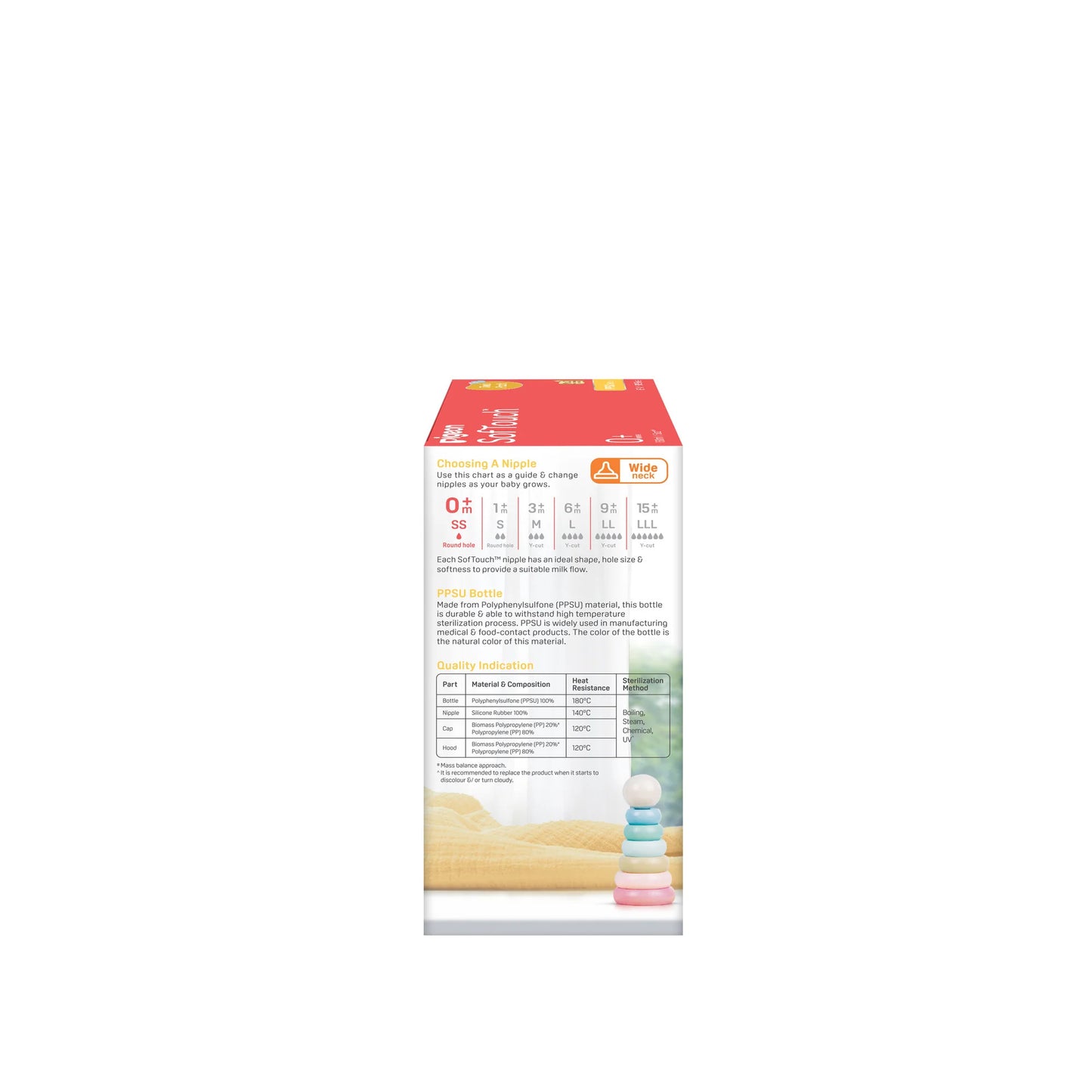 Piegon SofTouch™ Wide Neck Bottle PPSU - Twin Pack