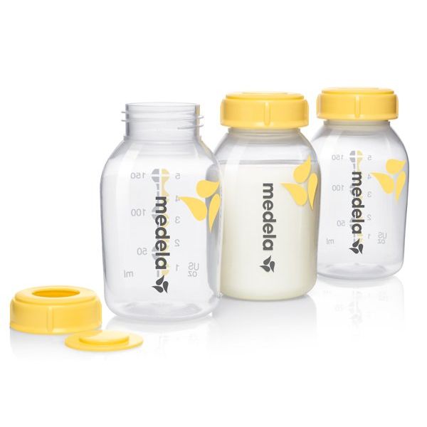 Medela Set of 3 Milk Bottles - 150ml (3x Bottles, Caps and Discs)