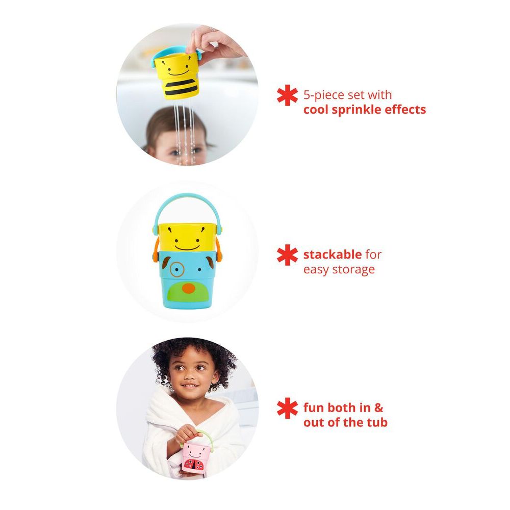 Skip Hop Zoo Bath Stack & Pour Buckets