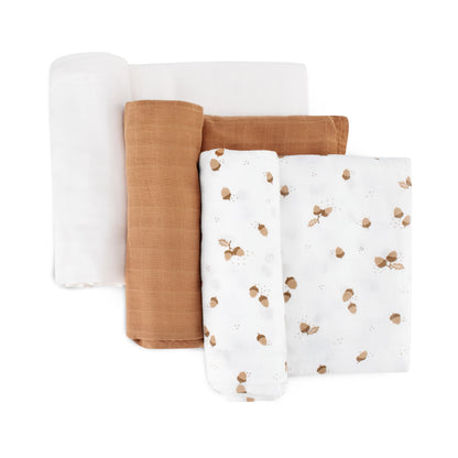 Little Bamboo Muslin Baby Wraps 3pk
