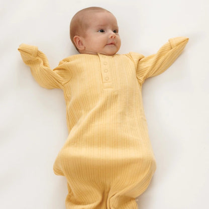 Woolbabe Organic Cotton/Merino Henley Gown