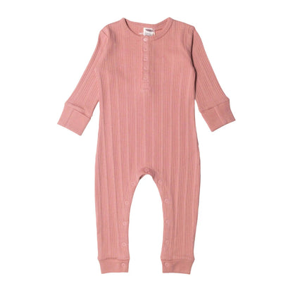 Woolbabe Organic Cotton/Merino Long Sleeve Henley Suit