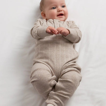 Woolbabe Organic Cotton/Merino Long Sleeve Henley Suit