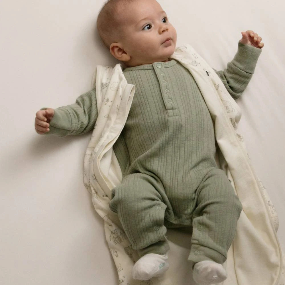 Woolbabe Organic Cotton/Merino Long Sleeve Henley Suit