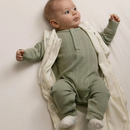 Woolbabe Organic Cotton/Merino Long Sleeve Henley Suit