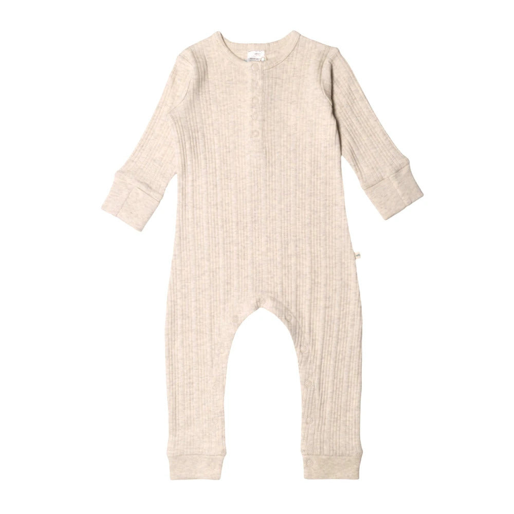 Woolbabe Organic Cotton/Merino Long Sleeve Henley Suit