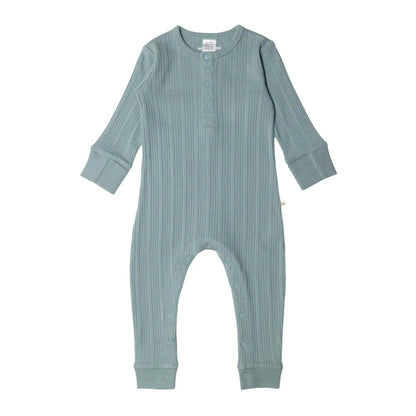 Woolbabe Organic Cotton/Merino Long Sleeve Henley Suit