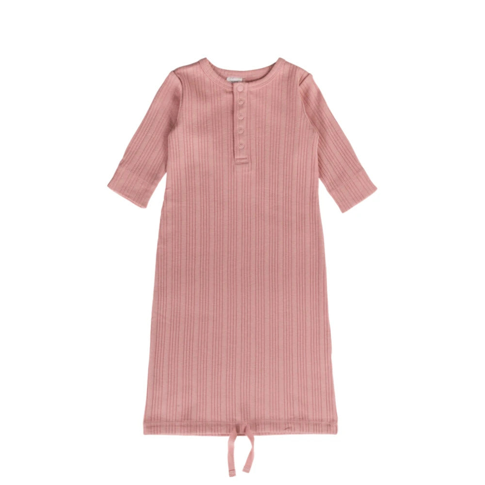 Woolbabe Organic Cotton/Merino Henley Gown