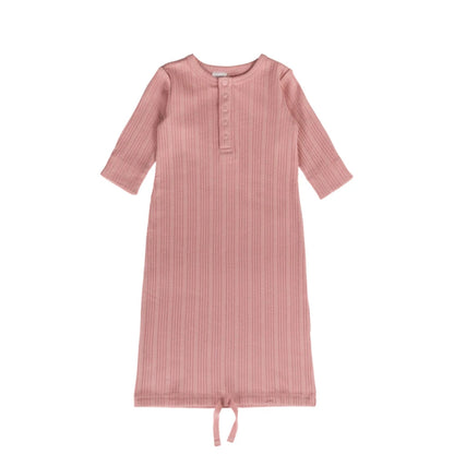 Woolbabe Organic Cotton/Merino Henley Gown