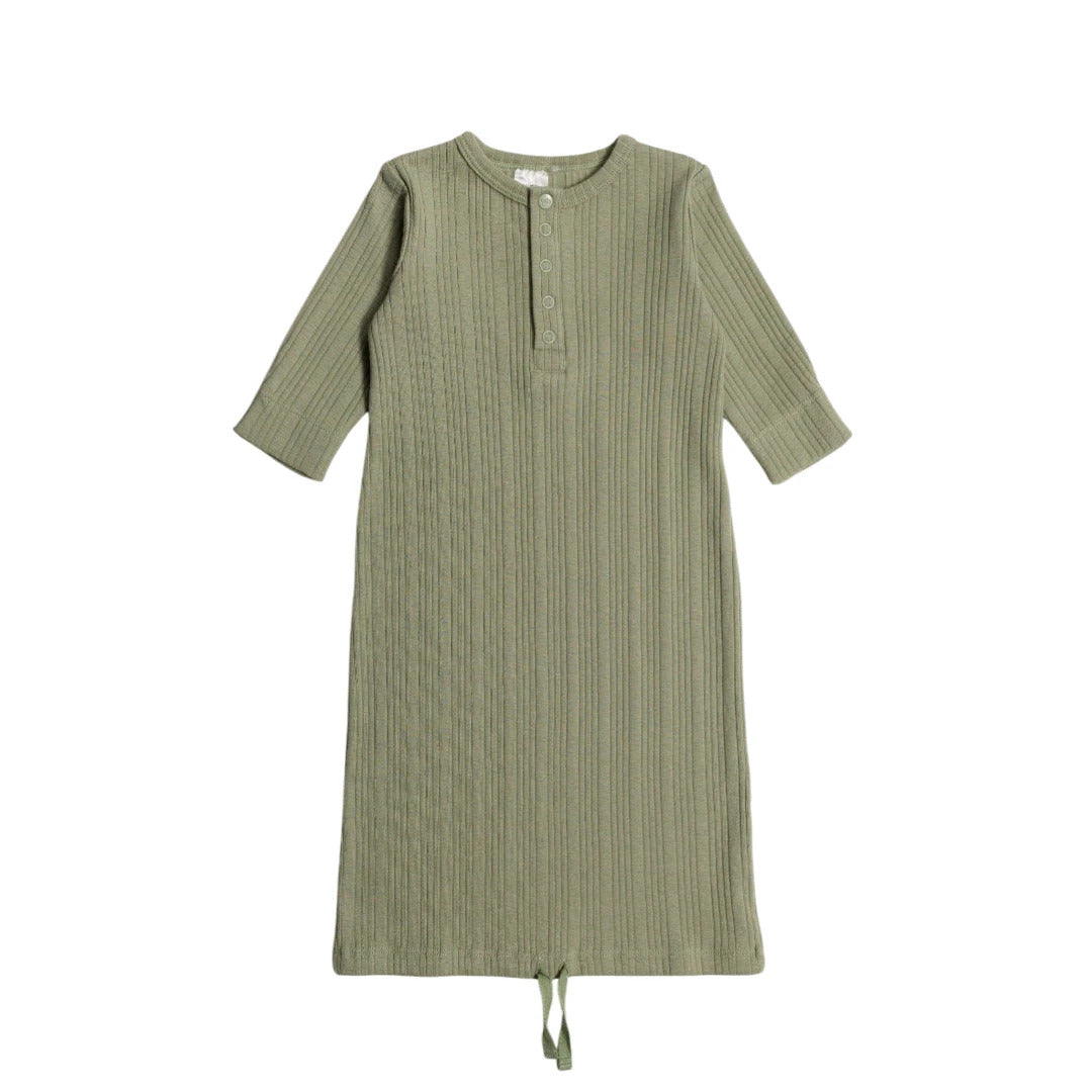 Woolbabe Organic Cotton/Merino Henley Gown