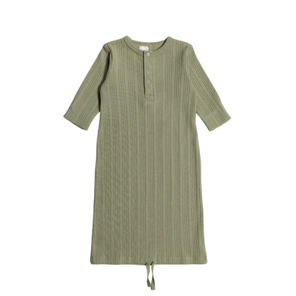 Woolbabe Organic Cotton/Merino Henley Gown