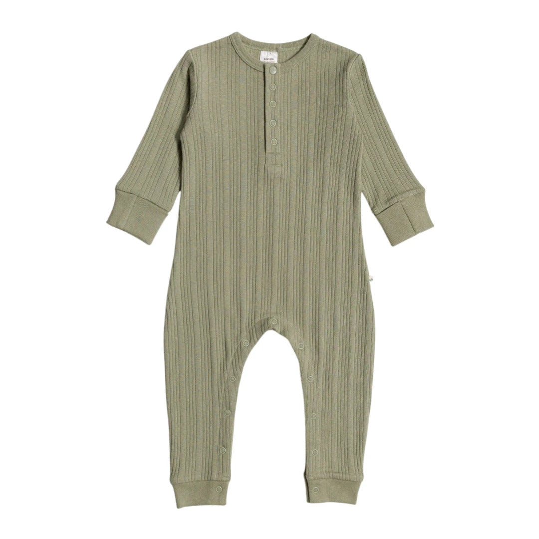 Woolbabe Organic Cotton/Merino Long Sleeve Henley Suit