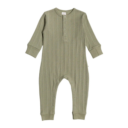Woolbabe Organic Cotton/Merino Long Sleeve Henley Suit