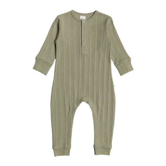 Woolbabe Organic Cotton/Merino Long Sleeve Henley Suit