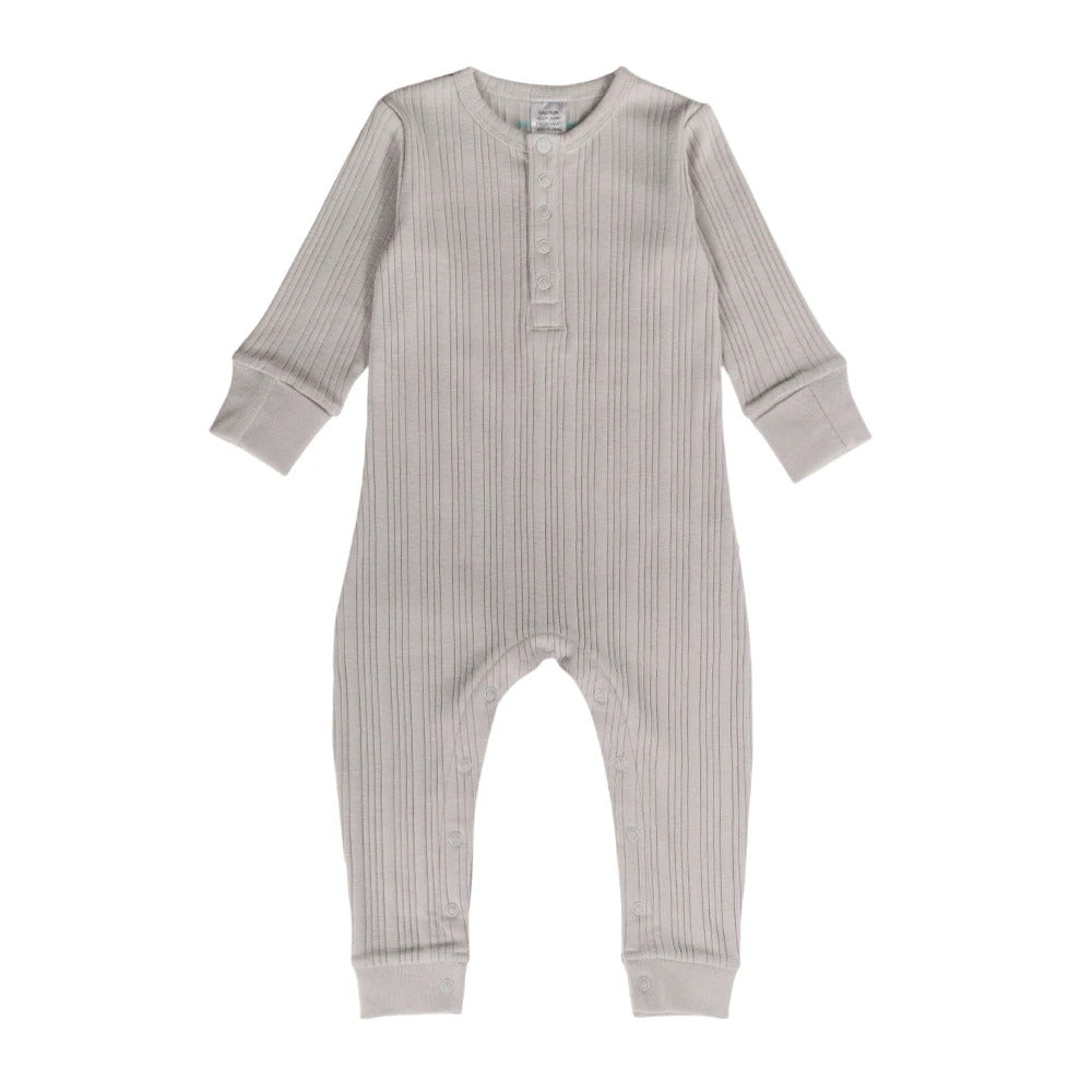 Woolbabe Organic Cotton/Merino Long Sleeve Henley Suit