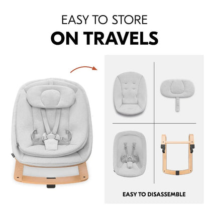 Hauck Highchair 3-in-1 Wooden Bouncer Eco - Light Grey