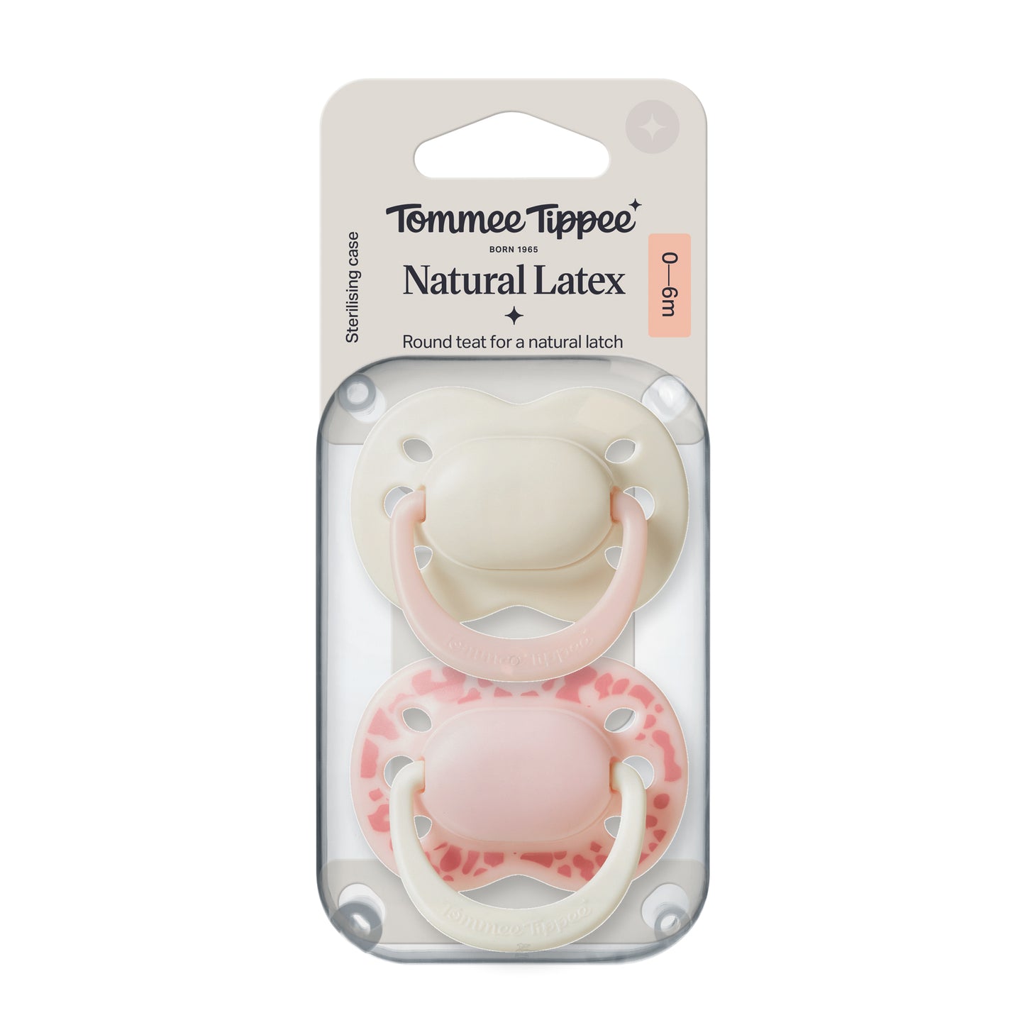 Tommee Tippee Natural Latex Soothers 2pk - Assorted Colours