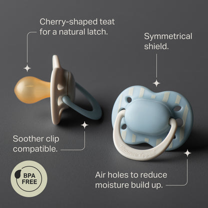 Tommee Tippee Natural Latex Soothers 2pk - Assorted Colours