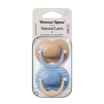 Tommee Tippee Natural Latex Soothers 2pk - Assorted Colours