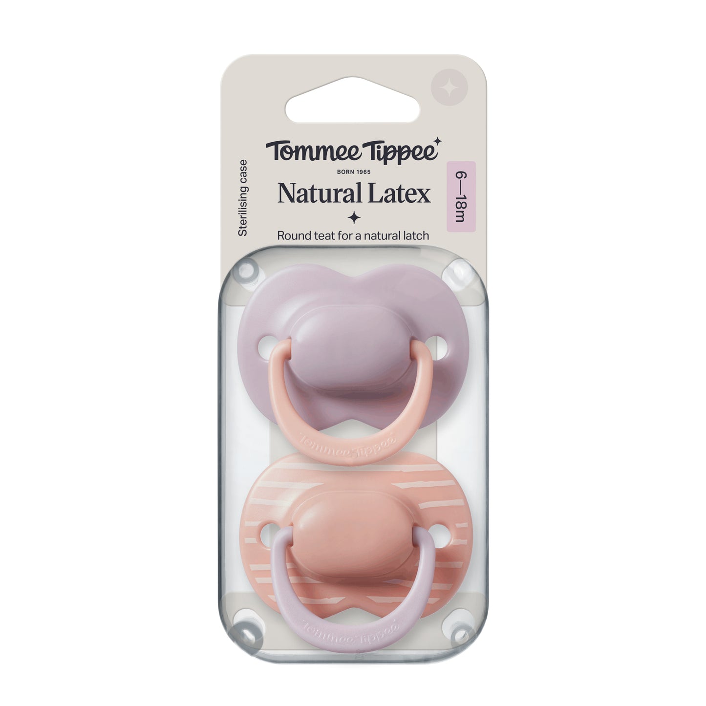Tommee Tippee Natural Latex Soothers 2pk - Assorted Colours