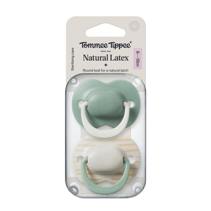 Tommee Tippee Natural Latex Soothers 2pk - Assorted Colours